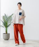 5分袖 刺繍 ポケット付Tシャツ【C17/シーセブンティーン】