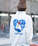 【UNIIT × RED CAP GIRL】 バックプリント 裏毛 ハーフジップ