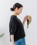 5分袖 刺繍バルーンスリーブTシャツ【C17/シーセブンティーン】