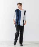 ZEROSTAIN フェイクレイヤード ビッグシルエット 切り替えデザイン 7分袖Tシャツ 汗染みの目立ちにくいTシャツ 防汚 UVカット