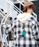 【UNIIT × RED CAP GIRL】 オンブレチェック ルーズシルエット バック刺繍シャツ コットン100%