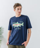 ZEROSTAIN プリントTシャツ 汗染みの目立ちにくいTシャツ 防汚 UVカット ワーゲンバスライク フィッシング 釣り トラウト