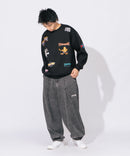 裏起毛 刺繍&プリント 総柄 クルーネックスウェット THRASHER スラッシャー
