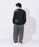 裏起毛 刺繍&プリント 総柄 クルーネックスウェット THRASHER スラッシャー