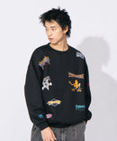 裏起毛 刺繍&プリント 総柄 クルーネックスウェット THRASHER スラッシャー