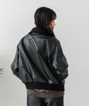 【BEVERLY HILLS POLO CLUB/ビバリーヒルズポロクラブ】フェイクレザー リブブルゾン