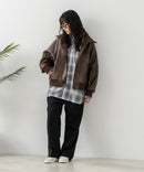 【BEVERLY HILLS POLO CLUB/ビバリーヒルズポロクラブ】フェイクレザー リブブルゾン