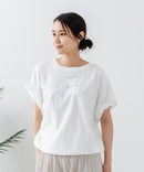 5分袖 刺繍 ねじりスリーブTシャツ【C17/シーセブンティーン】