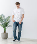 ZEROSTAIN 胸ポケット 刺繍Tシャツ 汗染みの目立ちにくいTシャツ 防汚 UVカット アニマル おじさん ビール アメ車