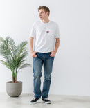 ZEROSTAIN 胸ポケット 刺繍Tシャツ 汗染みの目立ちにくいTシャツ 防汚 UVカット アニマル おじさん ビール アメ車