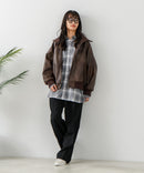 【BEVERLY HILLS POLO CLUB/ビバリーヒルズポロクラブ】フェイクレザー リブブルゾン