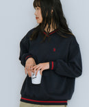 【U.S. POLO ASSN./ユーエスポロアッスン】Vネック リブライン 裏起毛 スウェットトレーナー