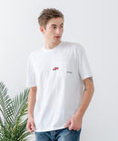 ZEROSTAIN 胸ポケット 刺繍Tシャツ 汗染みの目立ちにくいTシャツ 防汚 UVカット アニマル おじさん ビール アメ車