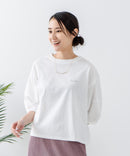 5分袖 刺繍バルーンスリーブTシャツ【C17/シーセブンティーン】