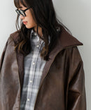 【BEVERLY HILLS POLO CLUB/ビバリーヒルズポロクラブ】フェイクレザー リブブルゾン