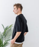 ZEROSTAIN フェイクレイヤード ビッグシルエット キーネック クルーネック Tシャツ 汗染みの目立ちにくいTシャツ 防汚 UVカット ZERO STAIN