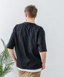 ZEROSTAIN フェイクレイヤード ビッグシルエット キーネック クルーネック Tシャツ 汗染みの目立ちにくいTシャツ 防汚 UVカット ZERO STAIN