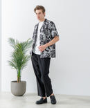 レーヨン 総柄プリント シャツ アロハ 接触冷感 レーヨン100%【BLUE STANDARD/ブルースタンダード】