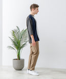 ZEROSTAIN フェイクレイヤード ビッグシルエット 切り替えデザイン 7分袖Tシャツ 汗染みの目立ちにくいTシャツ 防汚 UVカット