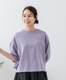 5分袖 刺繍バルーンスリーブTシャツ【C17/シーセブンティーン】