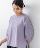 5分袖 刺繍バルーンスリーブTシャツ【C17/シーセブンティーン】