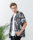 レーヨン 総柄プリント シャツ アロハ 接触冷感 レーヨン100%【BLUE STANDARD/ブルースタンダード】