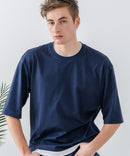 ZEROSTAIN フェイクレイヤード ビッグシルエット キーネック クルーネック Tシャツ 汗染みの目立ちにくいTシャツ 防汚 UVカット ZERO STAIN