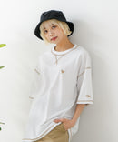 【OUTDOOR EXCHANGE/アウトドアエクスチェンジ】×【ZERO STAIN/ゼロステイン】コラボ 配色 3本針ステッチ クルーネック Tシャツ