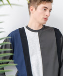 ZEROSTAIN フェイクレイヤード ビッグシルエット 切り替えデザイン 7分袖Tシャツ 汗染みの目立ちにくいTシャツ 防汚 UVカット