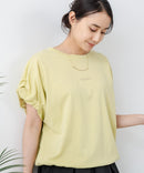 5分袖 刺繍 ねじりスリーブTシャツ【C17/シーセブンティーン】