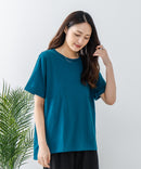 【汗染みの目立ちにくいTシャツ ZEROSTAIN/ゼロステイン】ロールカフサイドスリットTシャツ 撥水・UVカット機能付き レディース 快適Tシャツ zo