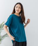 【汗染みの目立ちにくいTシャツ ZEROSTAIN/ゼロステイン】ロールカフサイドスリットTシャツ 撥水・UVカット機能付き レディース 快適Tシャツ zo