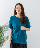 【汗染みの目立ちにくいTシャツ ZEROSTAIN/ゼロステイン】ロールカフサイドスリットTシャツ 撥水・UVカット機能付き レディース 快適Tシャツ zo