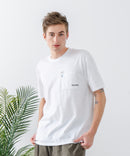 ZEROSTAIN 胸ポケット 刺繍Tシャツ 汗染みの目立ちにくいTシャツ 防汚 UVカット アニマル おじさん ビール アメ車