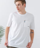 ZEROSTAIN 胸ポケット 刺繍Tシャツ 汗染みの目立ちにくいTシャツ 防汚 UVカット アニマル おじさん ビール アメ車