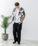 レーヨン 総柄プリント シャツ アロハ 接触冷感 レーヨン100%【BLUE STANDARD/ブルースタンダード】