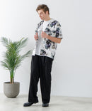 レーヨン 総柄プリント シャツ アロハ 接触冷感 レーヨン100%【BLUE STANDARD/ブルースタンダード】