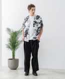 レーヨン 総柄プリント シャツ アロハ 接触冷感 レーヨン100%【BLUE STANDARD/ブルースタンダード】