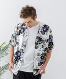 レーヨン 総柄プリント シャツ アロハ 接触冷感 レーヨン100%【BLUE STANDARD/ブルースタンダード】