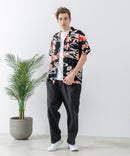 カットジョーゼット タックイージーパンツ 吸水速乾 接触冷感 ストレッチ 軽量 イージーケア UVカット BLUE STANDARD ブルースタンダード