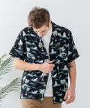 レーヨン 総柄プリント シャツ アロハ 接触冷感 レーヨン100%【BLUE STANDARD/ブルースタンダード】