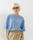 ブランドロゴワンポイント刺繍ラウンドヘムTシャツ【U.S. POLO ASSN./ユーエスポロアッスン】