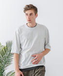 ZEROSTAIN フェイクレイヤード ビッグシルエット キーネック クルーネック Tシャツ 汗染みの目立ちにくいTシャツ 防汚 UVカット ZERO STAIN