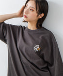 【CONVERSE/コンバース】×【TOM AND JERRY/トムとジェリー】ブランドロゴ 刺繍 オーバーサイズ Tシャツzo