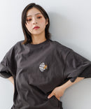 【CONVERSE/コンバース】×【TOM AND JERRY/トムとジェリー】ブランドロゴ 刺繍 オーバーサイズ Tシャツzo