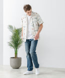 レーヨン 総柄プリント シャツ アロハ 接触冷感 レーヨン100%【BLUE STANDARD/ブルースタンダード】