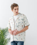 レーヨン 総柄プリント シャツ アロハ 接触冷感 レーヨン100%【BLUE STANDARD/ブルースタンダード】