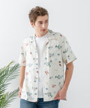 レーヨン 総柄プリント シャツ アロハ 接触冷感 レーヨン100%【BLUE STANDARD/ブルースタンダード】