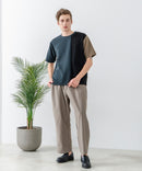 ドライリップル 切り替デザインTシャツ カットソー 吸水速乾 ストレッチ イージーケア さらさら快適 BLUE STANDARD