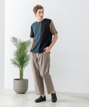 ドライリップル 切り替デザインTシャツ カットソー 吸水速乾 ストレッチ イージーケア さらさら快適 BLUE STANDARD